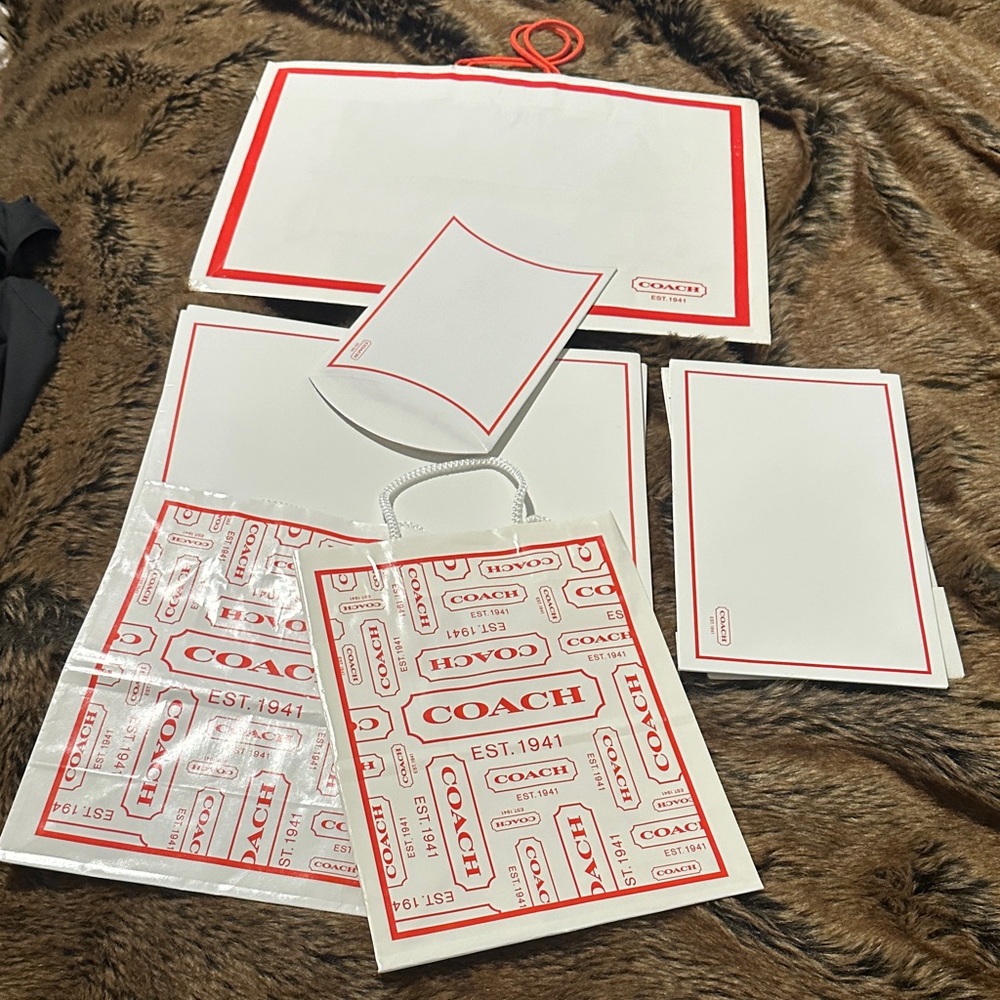 3 Coach Gift Bags& 3 Gift Boxes